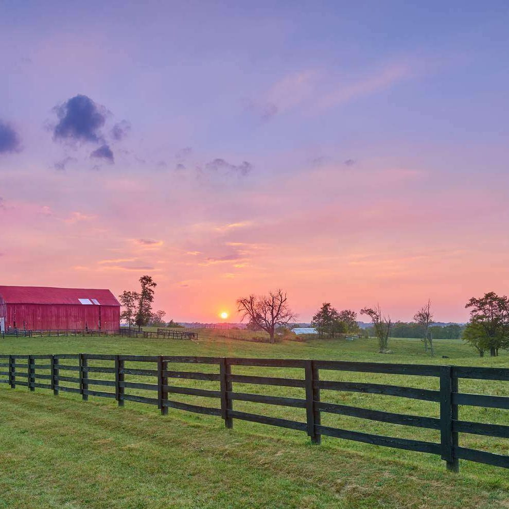 Red Barn at Sunset
